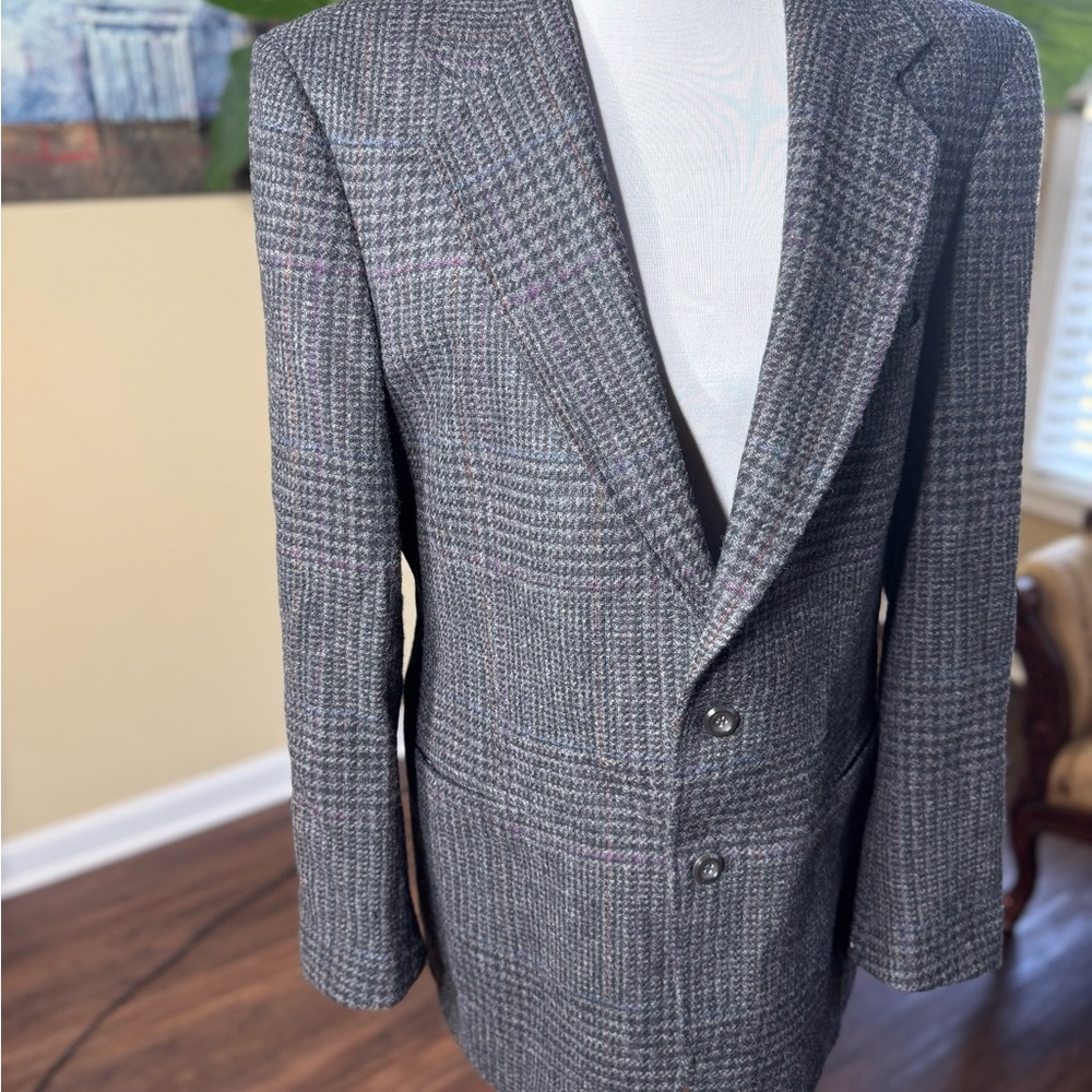 Kuppenheimer Vintage Wool Tweed Plaid Blazer – 2 Button Sport Coat, Size 40R